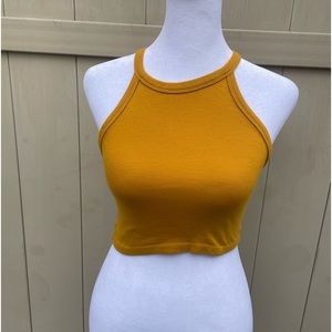 Zara Trafaluc Mustard Yellow Crop Top